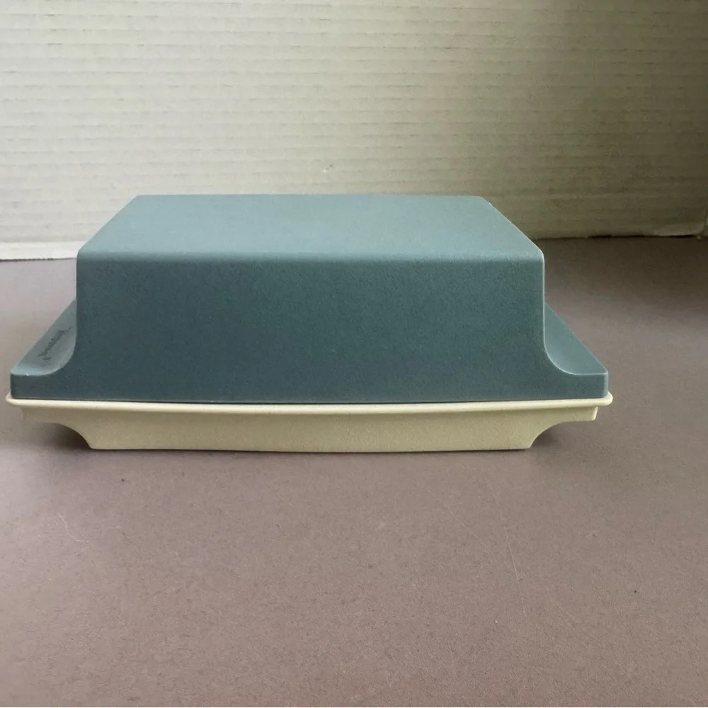 Tupperware Blue and Cream Butter Dish